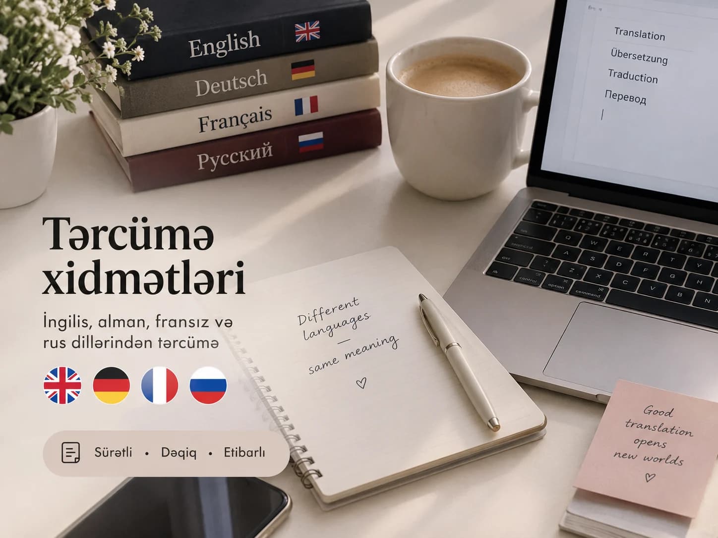 İngilis, alman, fransız və rus dillərindən tərcümə xidmətləri - Slide 1
